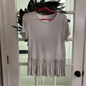 Stripe peplum top